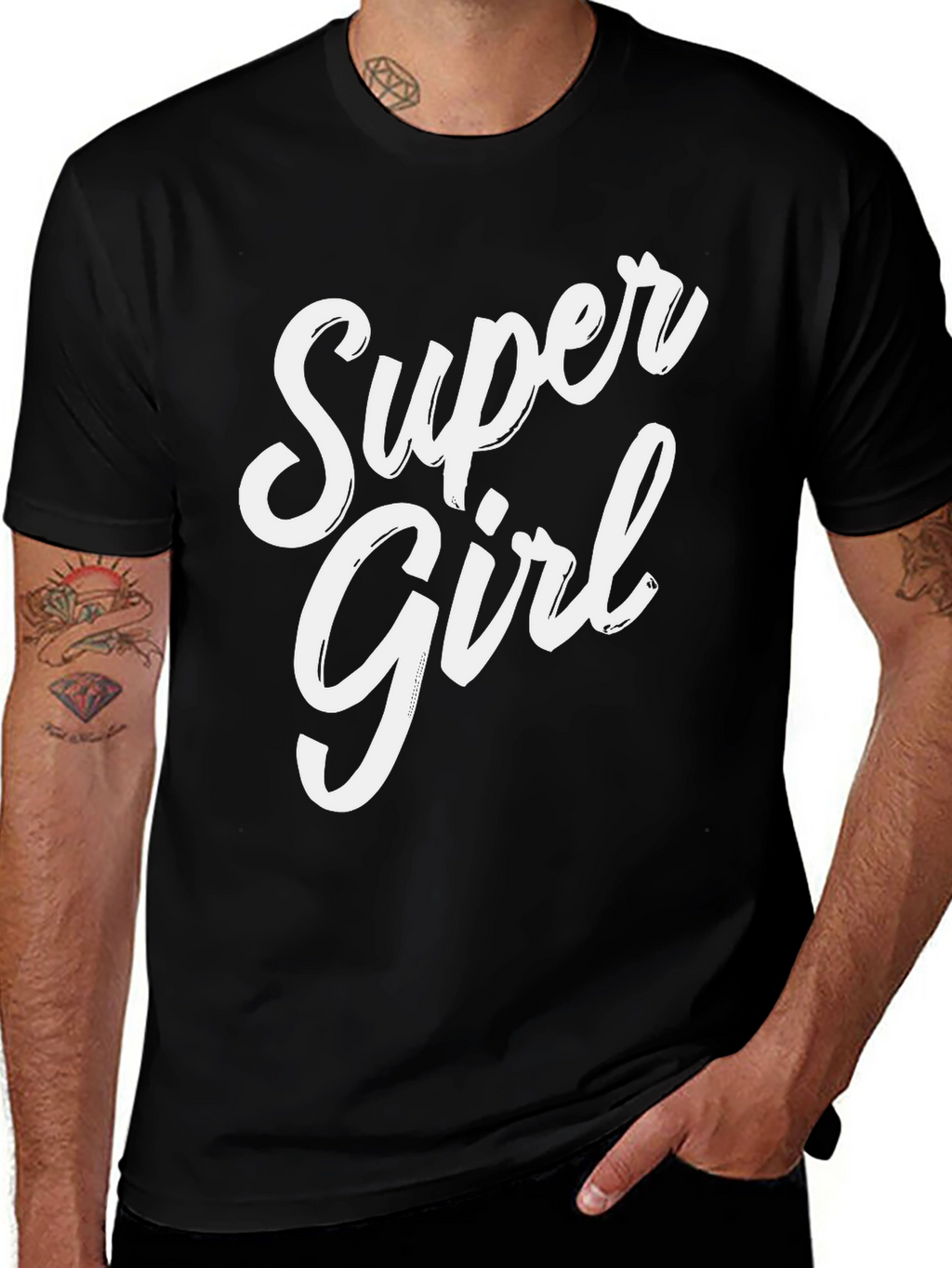 Super Girl Graphic Tee - Black
