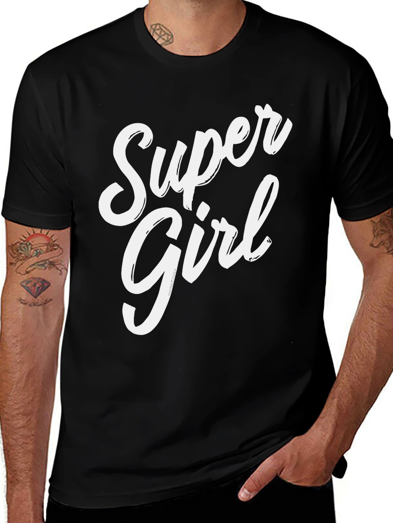 Super Girl Graphic Tee - Black