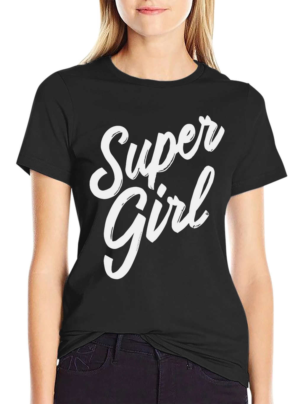 Super Girl Graphic Tee - Black
