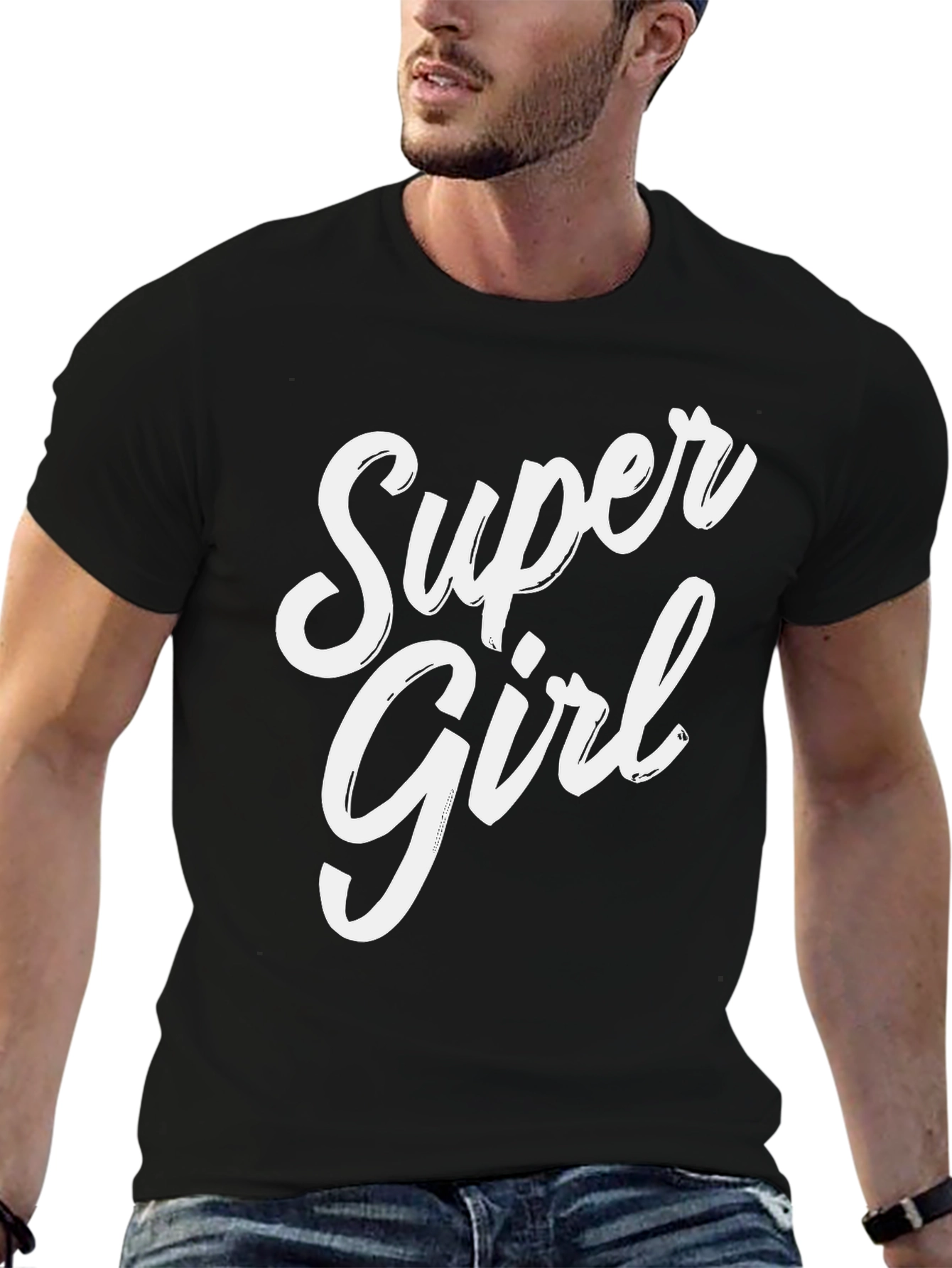 Super Girl Graphic Tee - Black