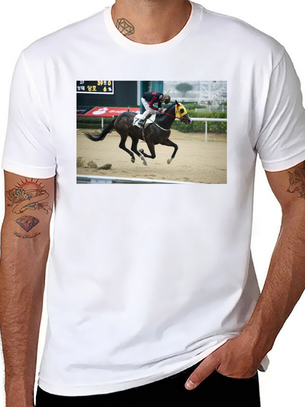Horse Racing Graphic Tee - Black T-Shirt