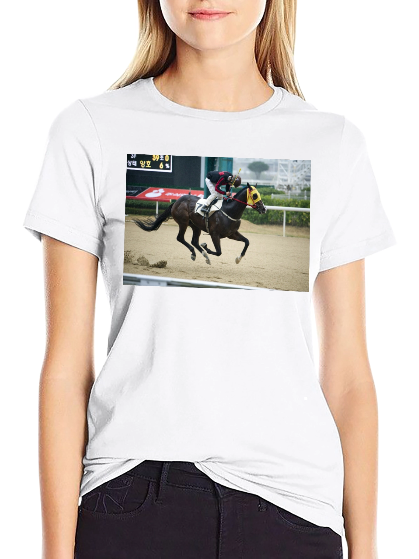 Horse Racing Graphic Tee - Black T-Shirt