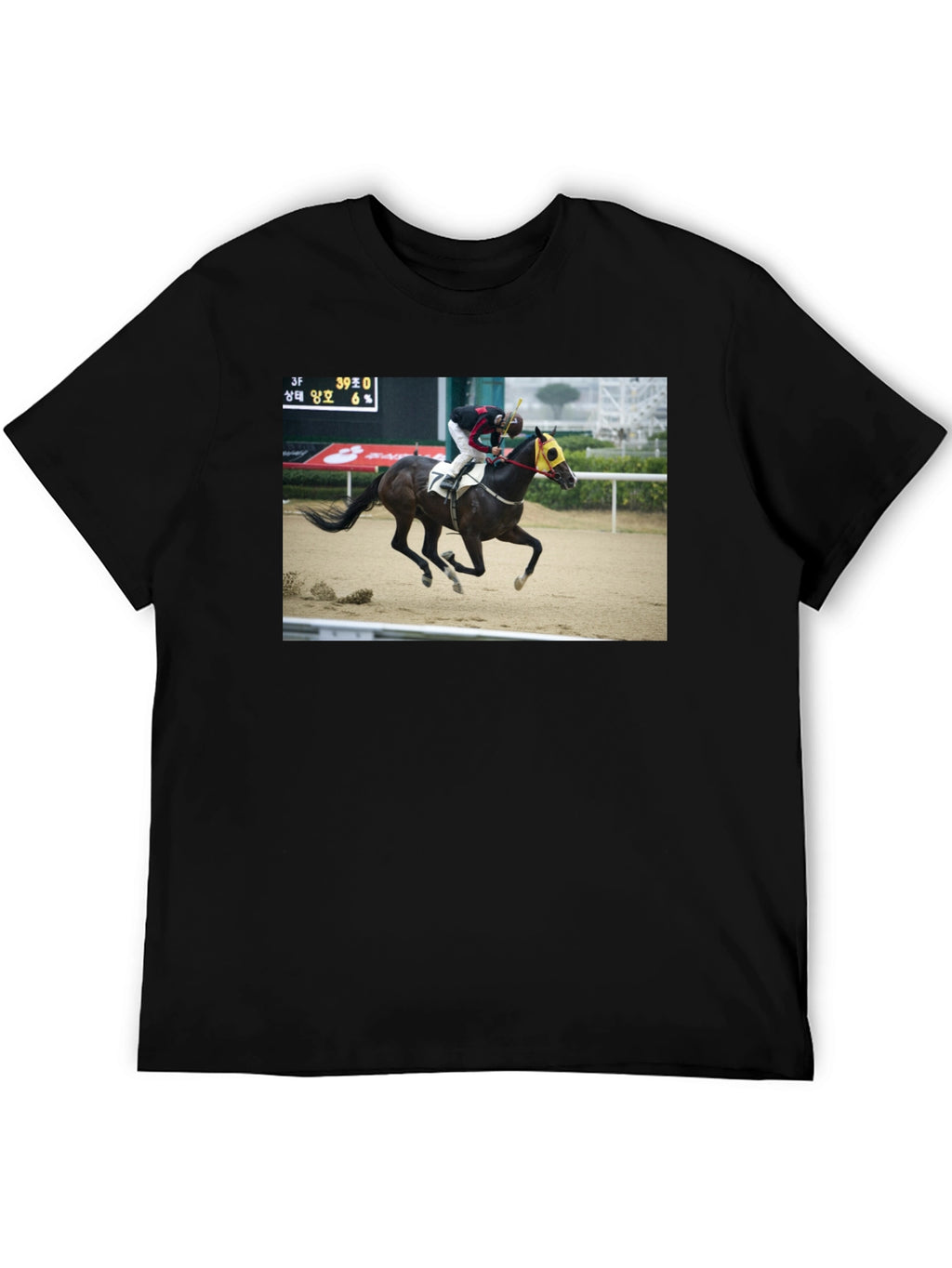 Horse Racing Graphic Tee - Black T-Shirt