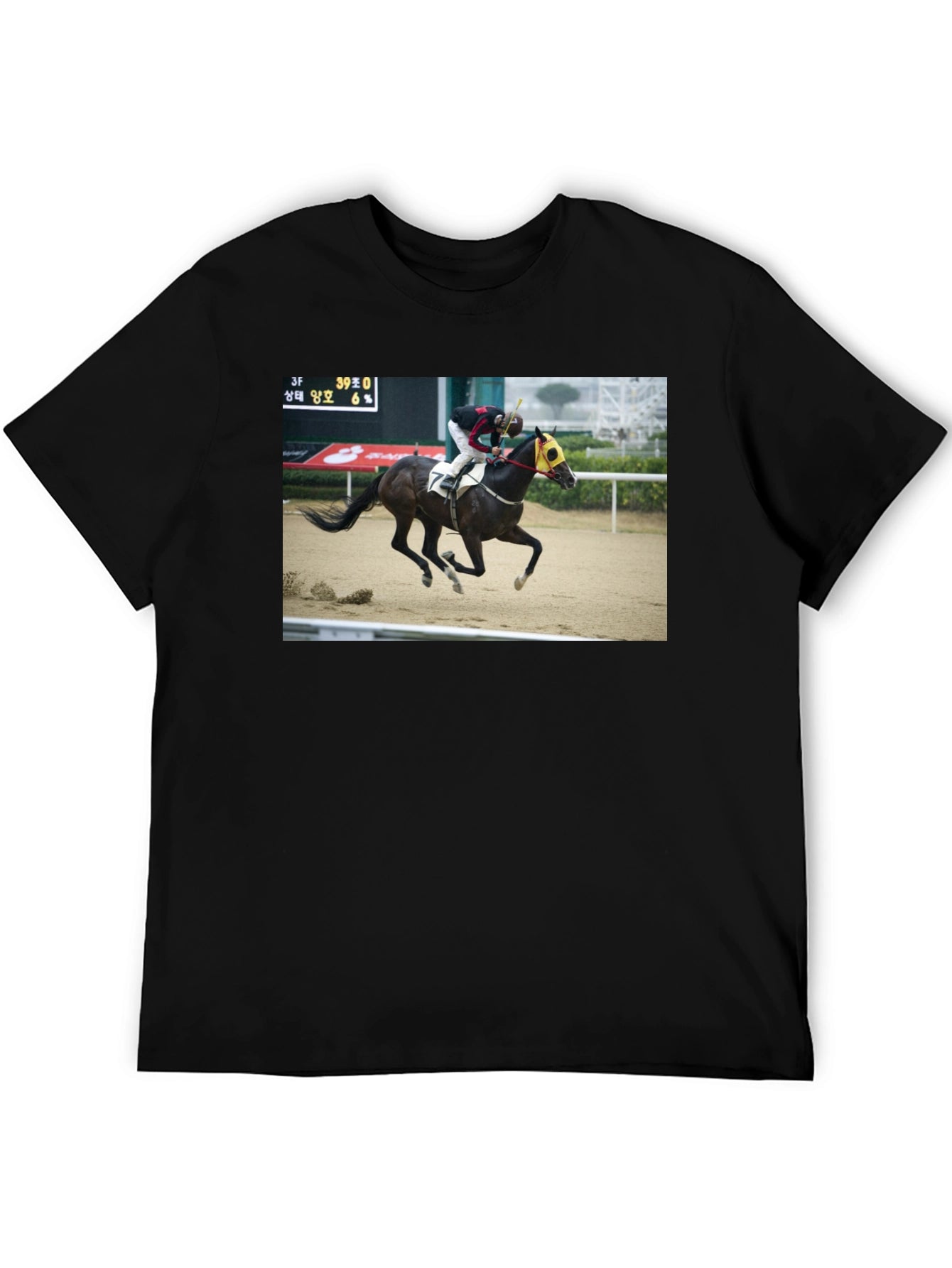 Horse Racing Graphic Tee - Black T-Shirt