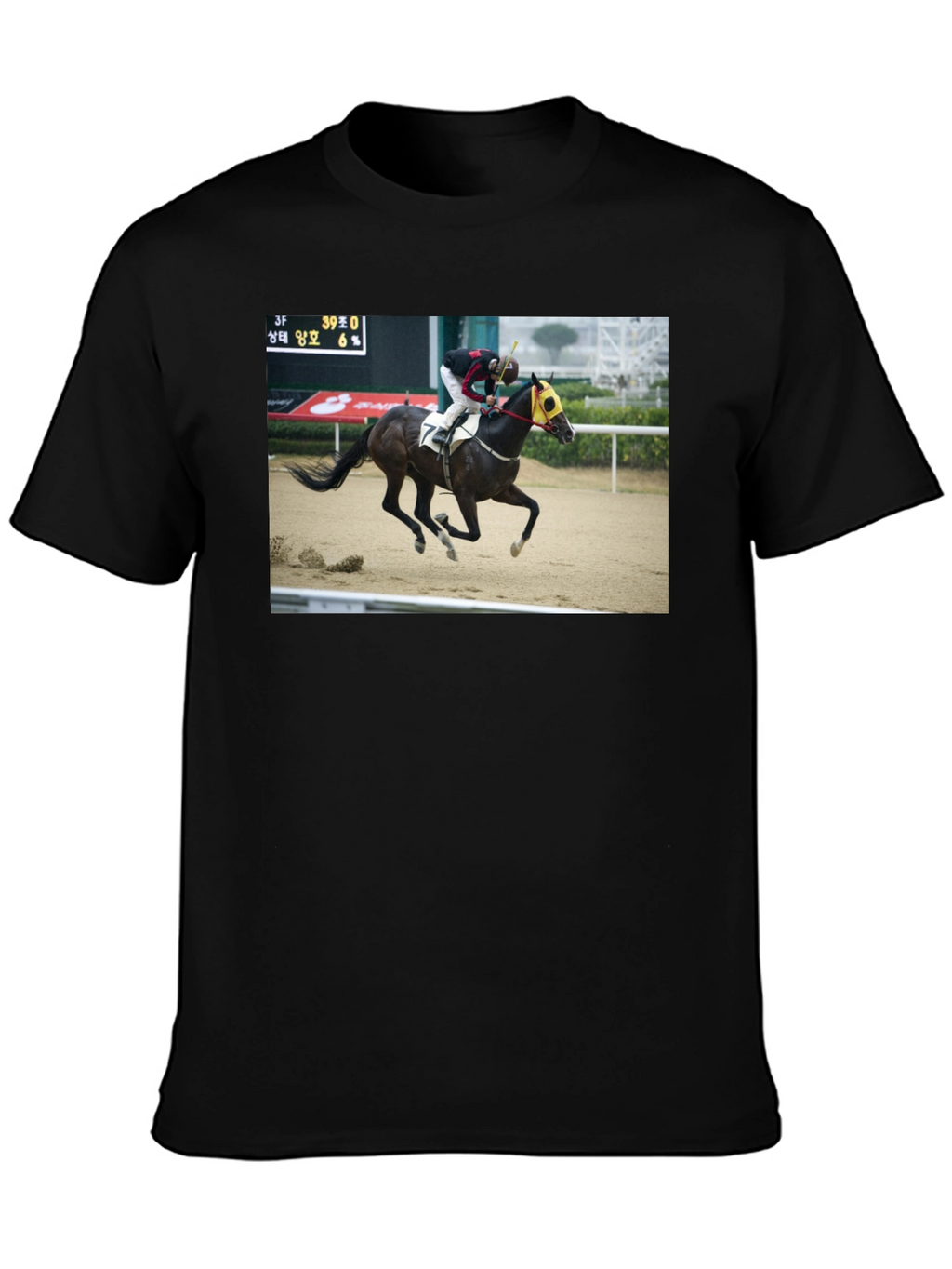 Horse Racing Graphic Tee - Black T-Shirt