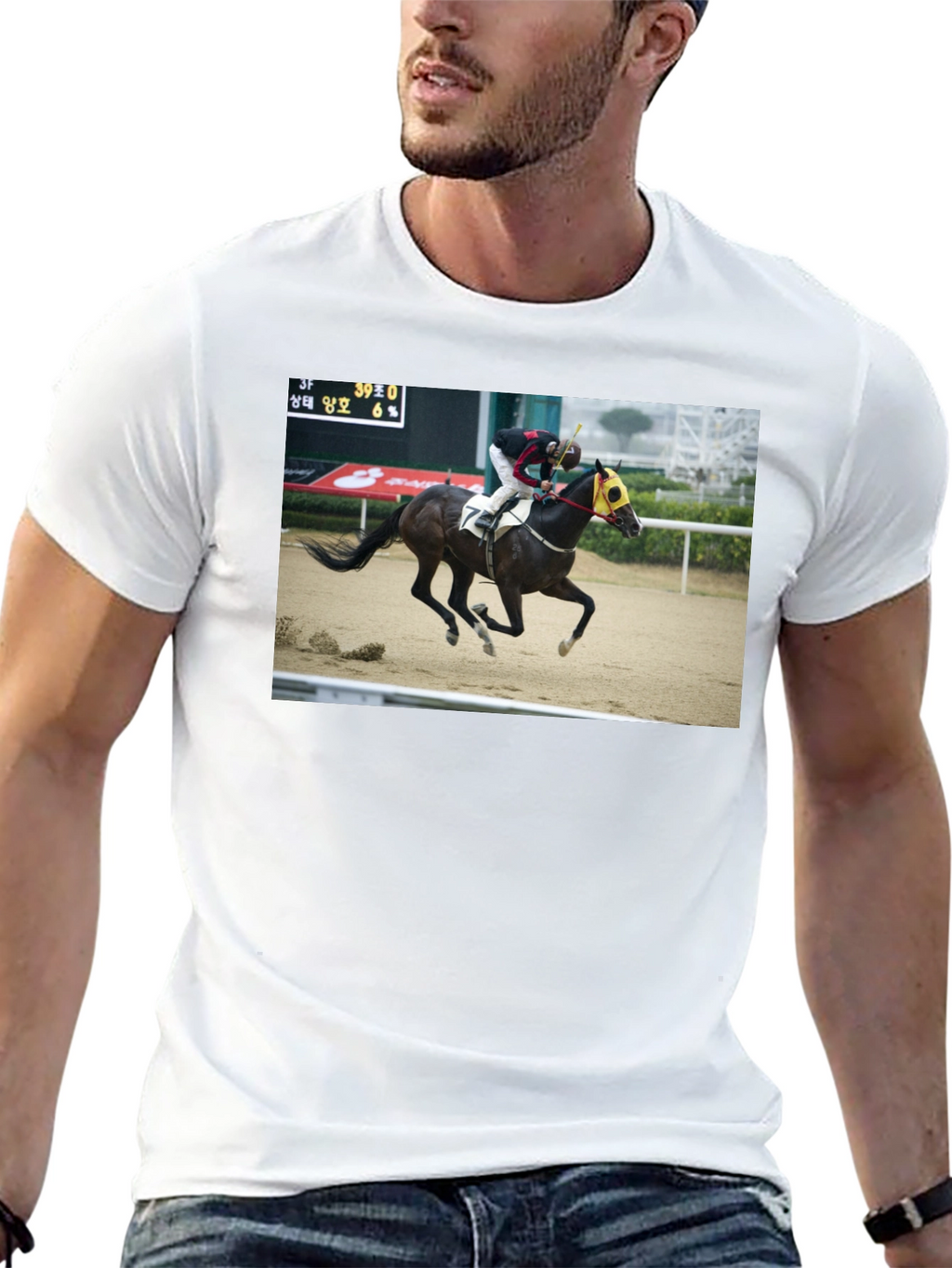 Horse Racing Graphic Tee - Black T-Shirt
