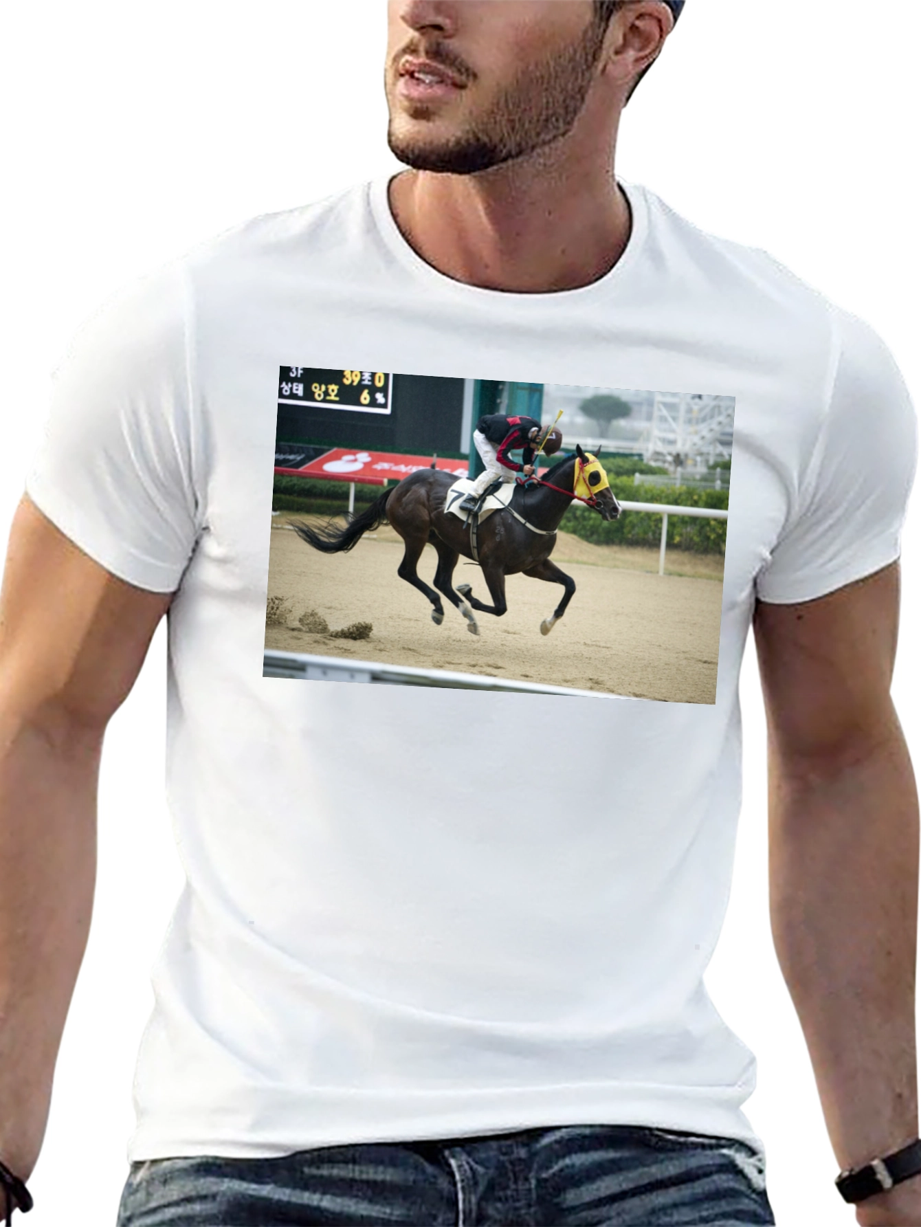 Horse Racing Graphic Tee - Black T-Shirt