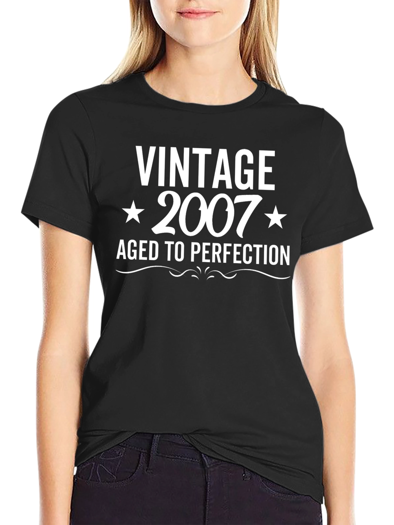 Vintage 2007 Aged To Perfection Black T-Shirt