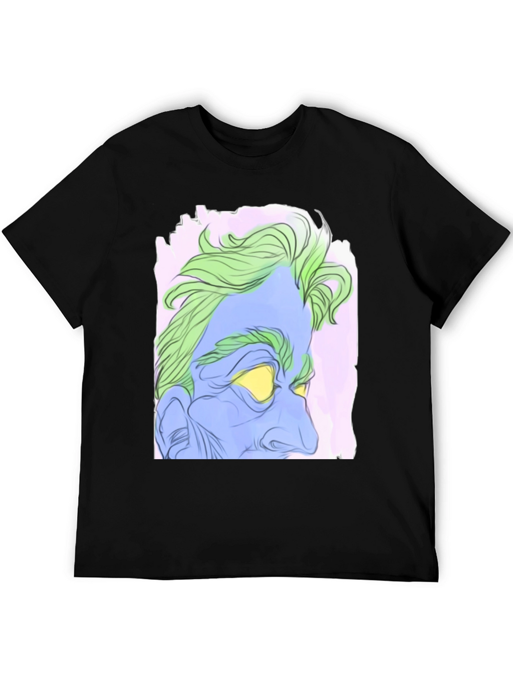 Abstract Hades Graphic Tee - Black Cotton Blend