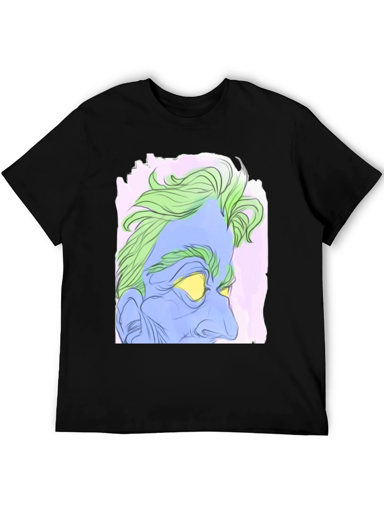 Abstract Hades Graphic Tee - Black Cotton Blend