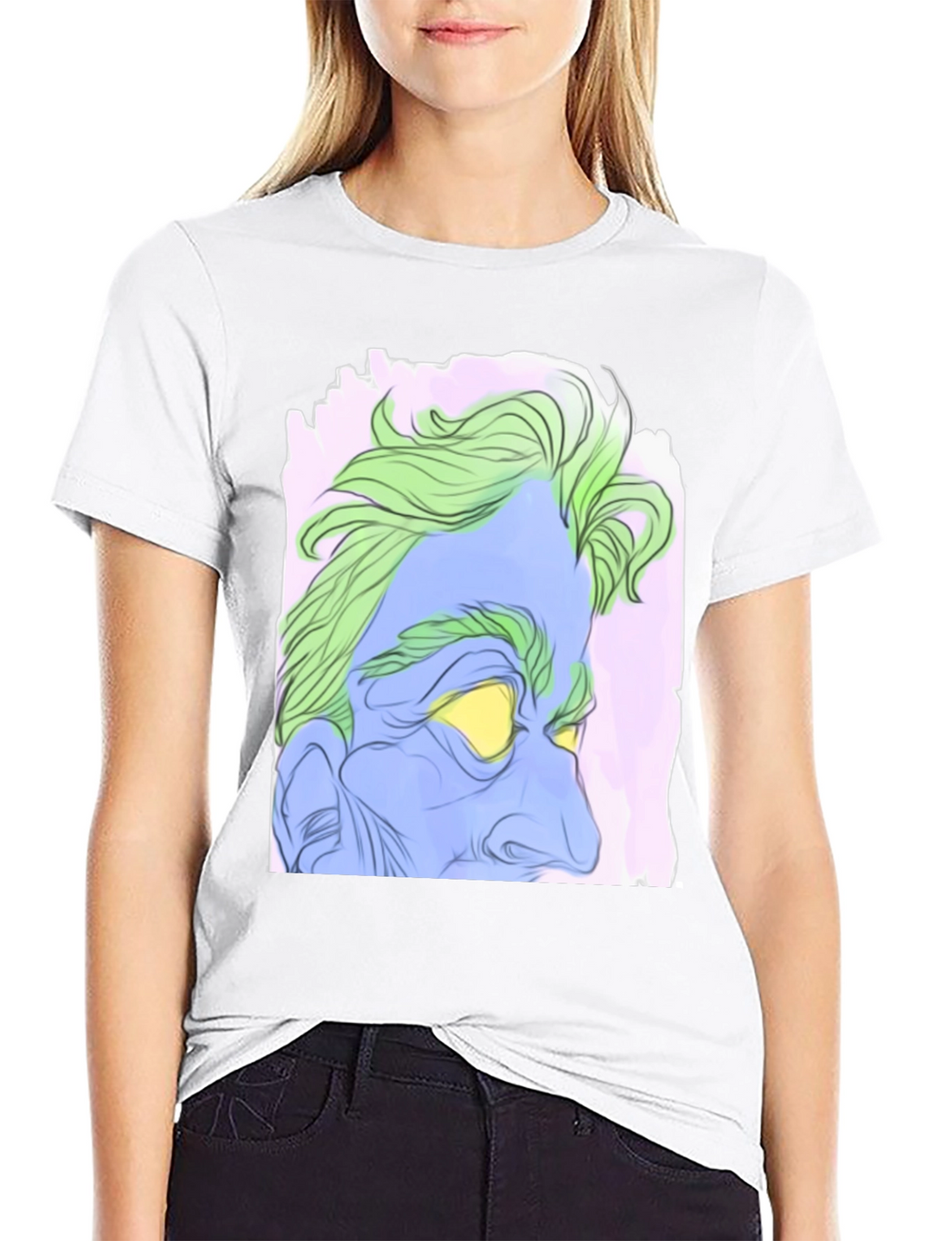 Abstract Hades Graphic Tee - Black Cotton Blend