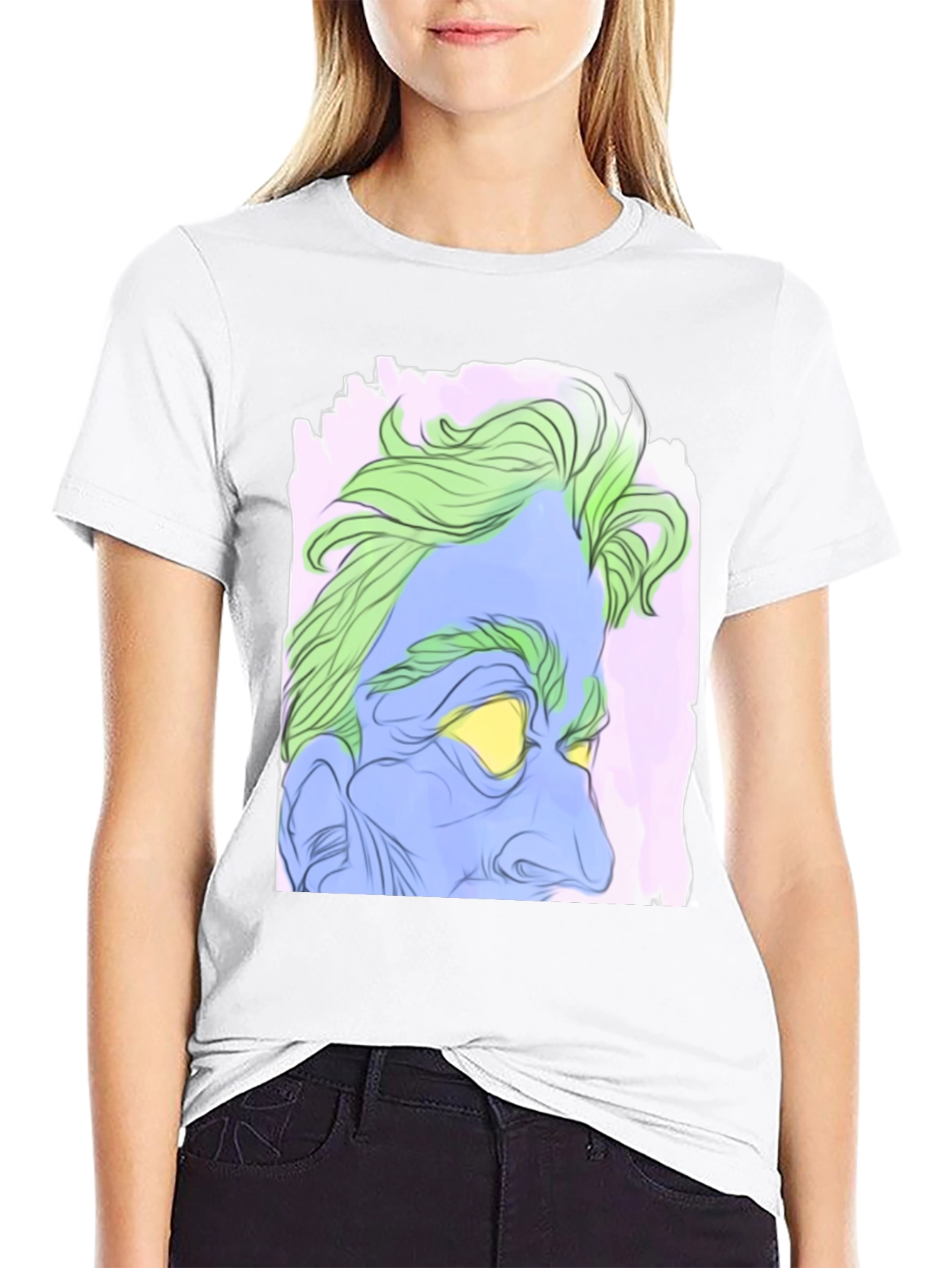 Abstract Hades Graphic Tee - Black Cotton Blend