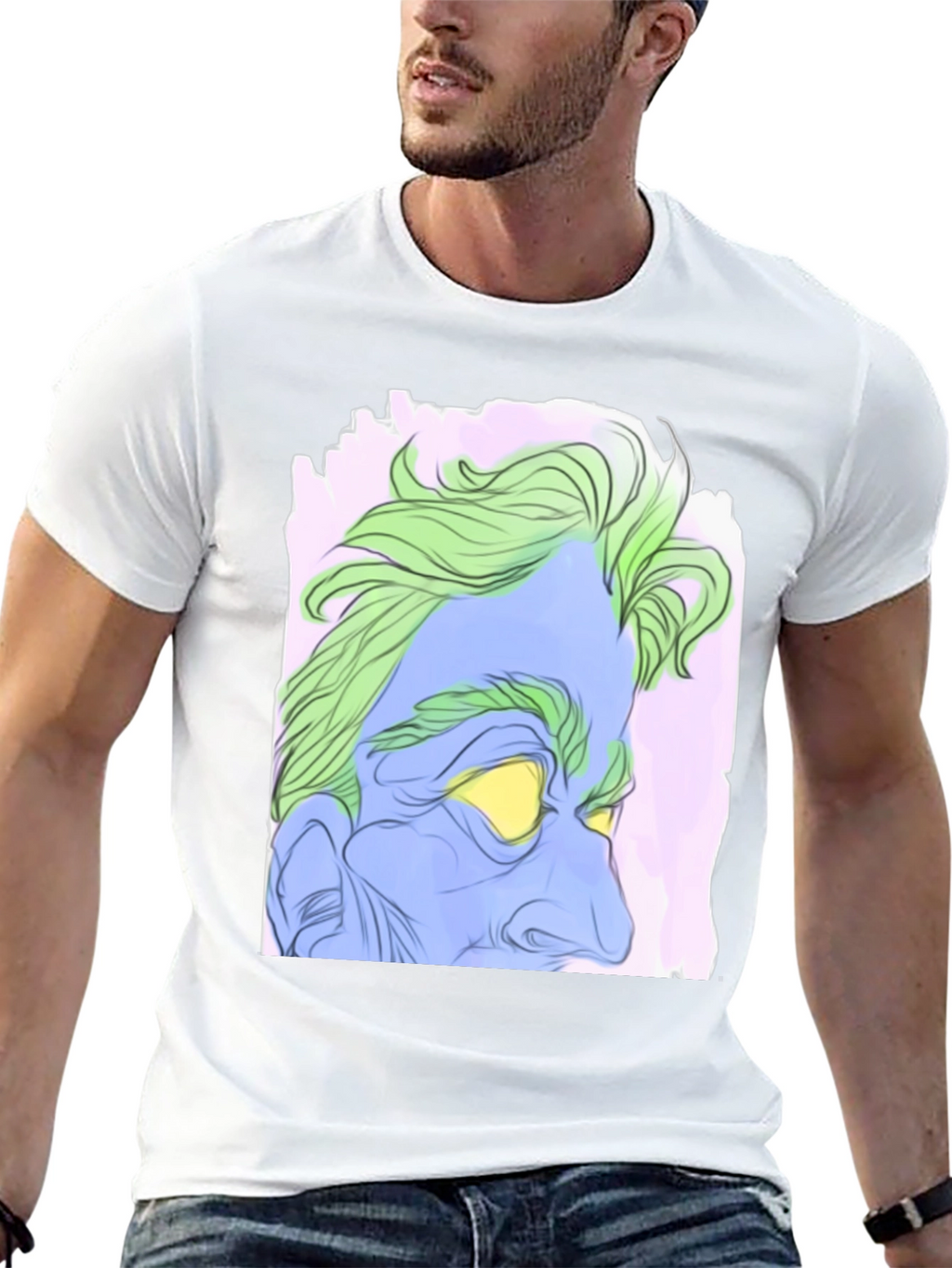 Abstract Hades Graphic Tee - Black Cotton Blend
