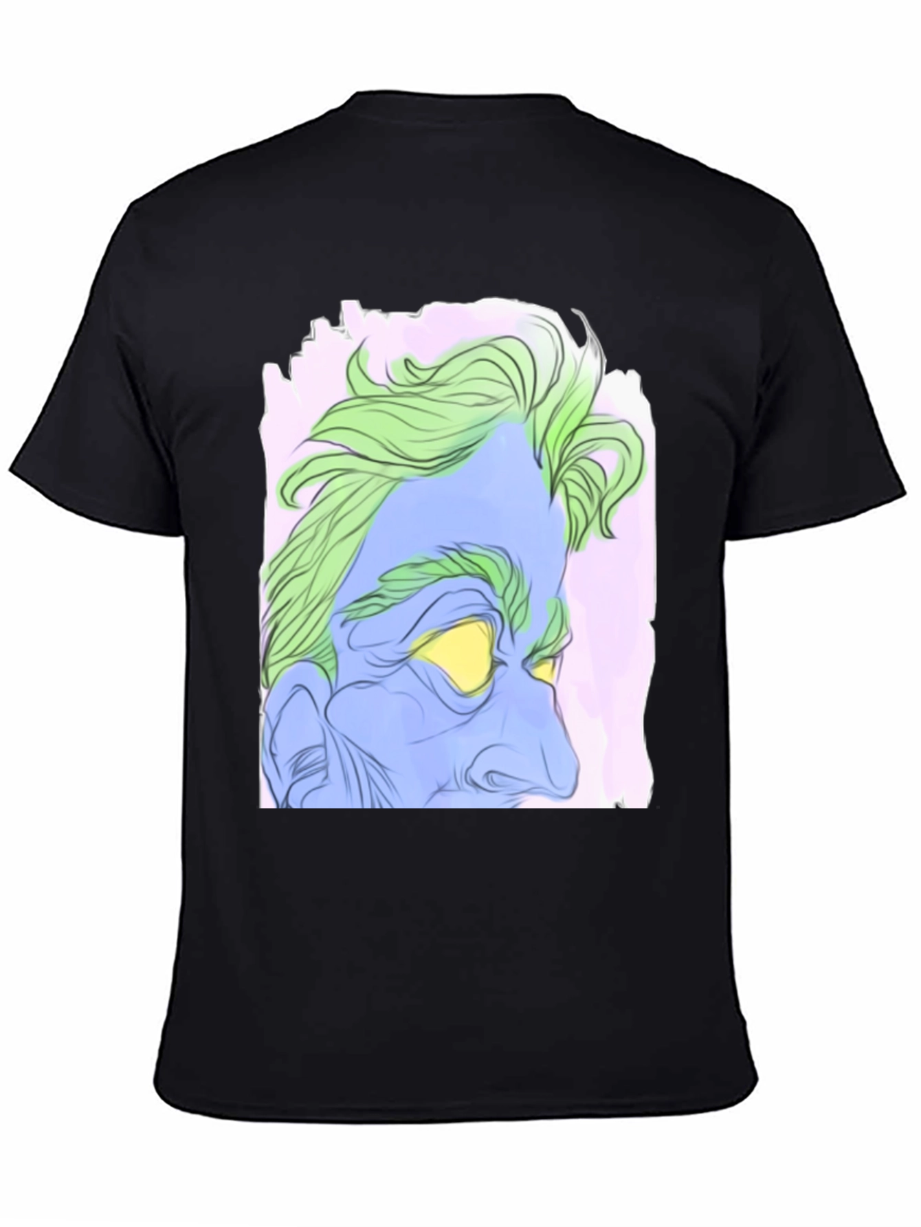 Abstract Hades Graphic Tee - Black Cotton Blend