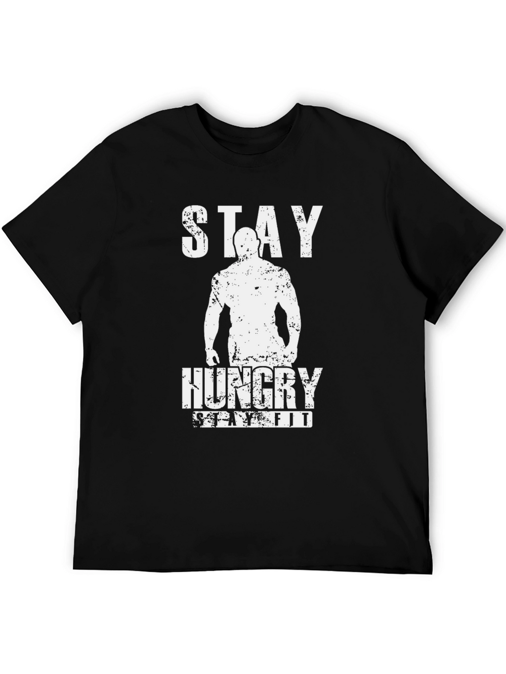 Stay Hungry Stay Fit Black Graphic T-Shirt