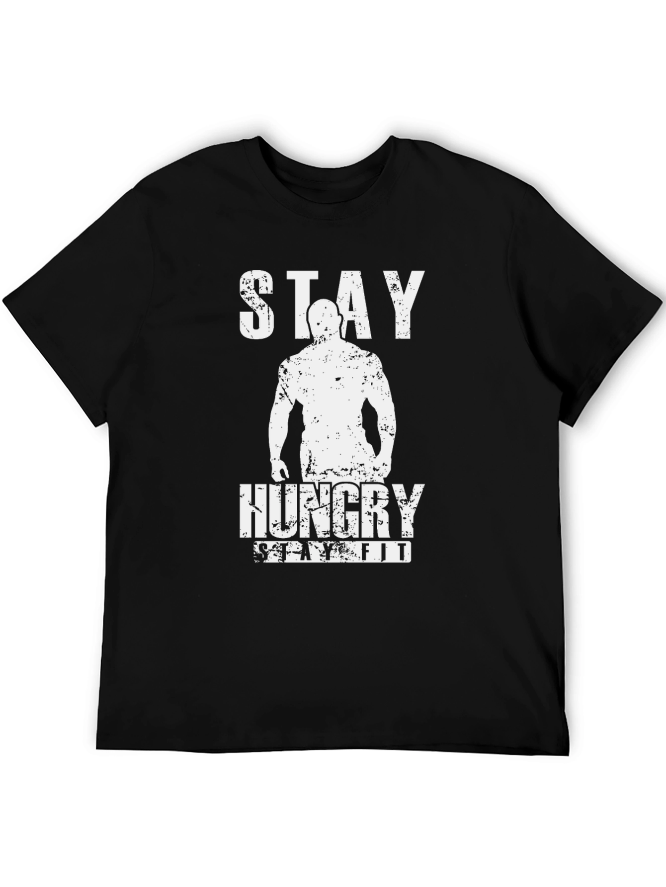 Stay Hungry Stay Fit Black Graphic T-Shirt
