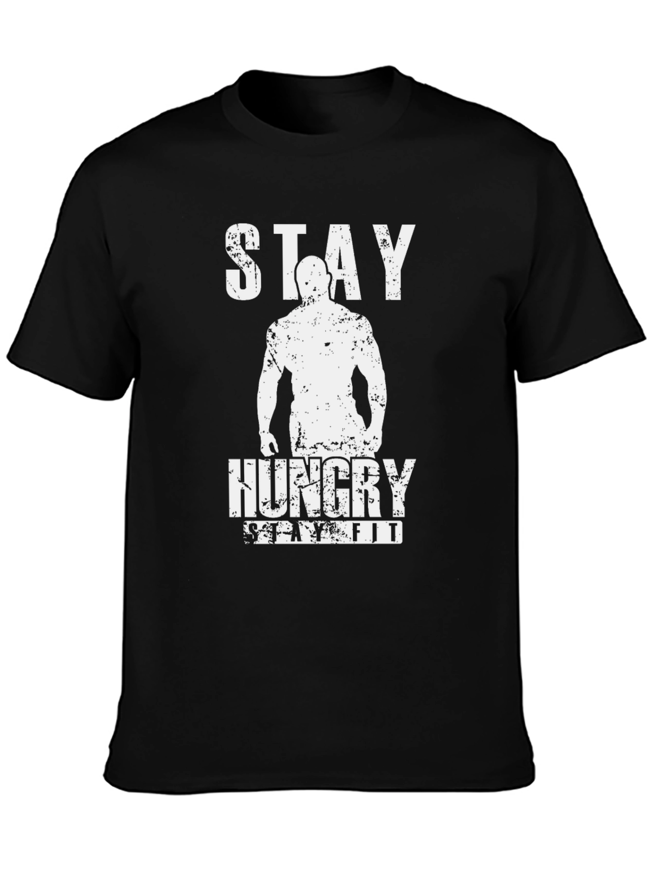 Stay Hungry Stay Fit Black Graphic T-Shirt