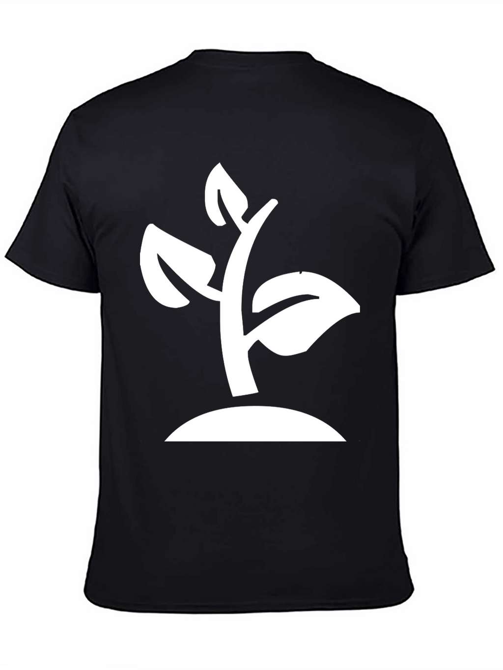 Modern Plant Graphic Tee - Black Cotton Blend