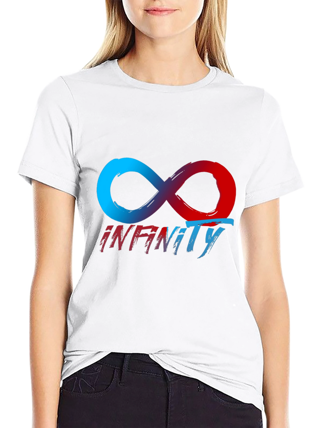 Infinity Symbol Graphic Tee - Black Casual T-Shirt