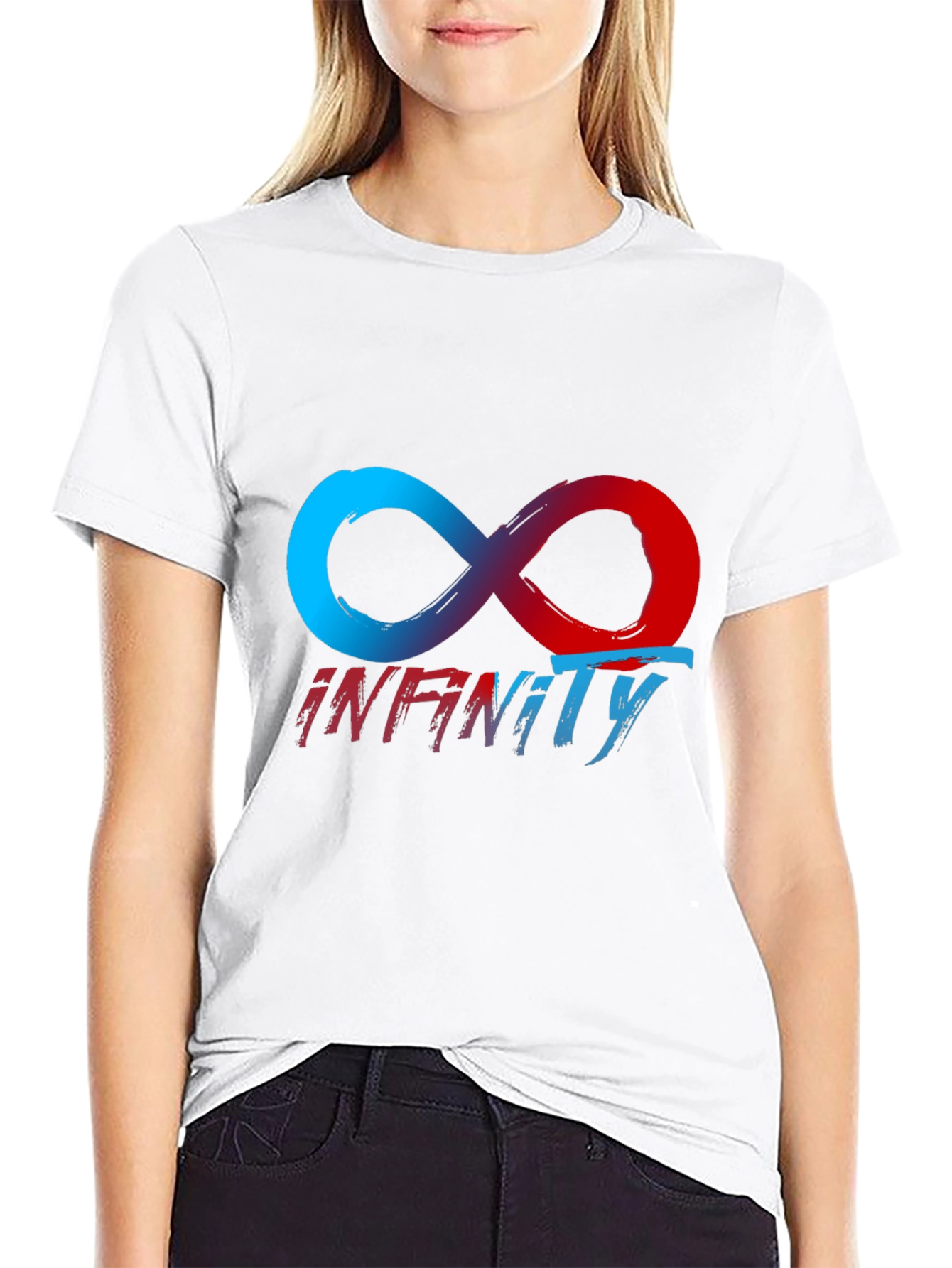 Infinity Symbol Graphic Tee - Black Casual T-Shirt