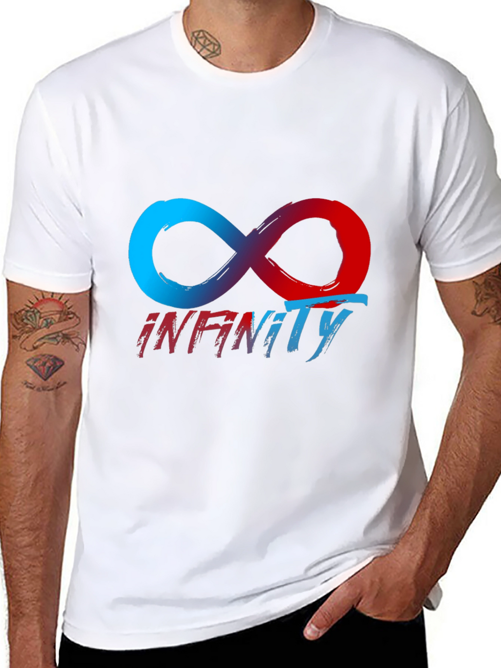 Infinity Symbol Graphic Tee - Black Casual T-Shirt