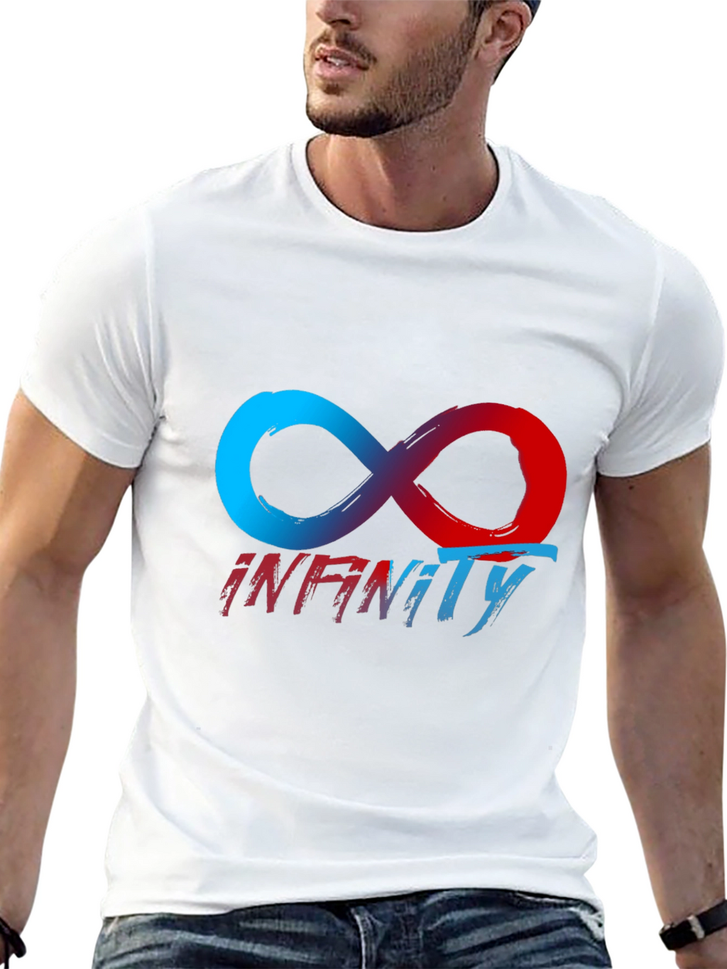 Infinity Symbol Graphic Tee - Black Casual T-Shirt