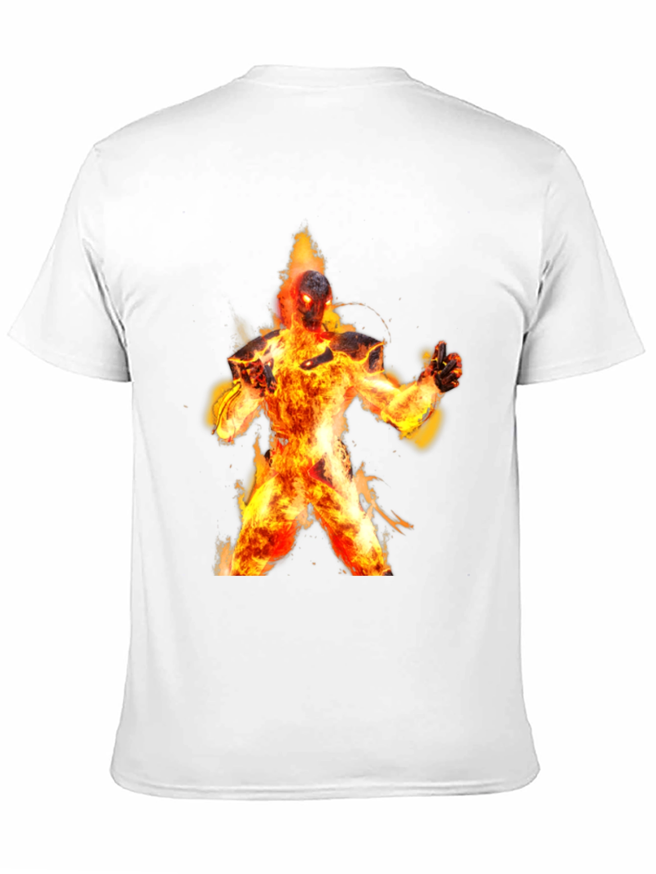 Flaming Fire Elemental Graphic Tee - Black Cotton Blend