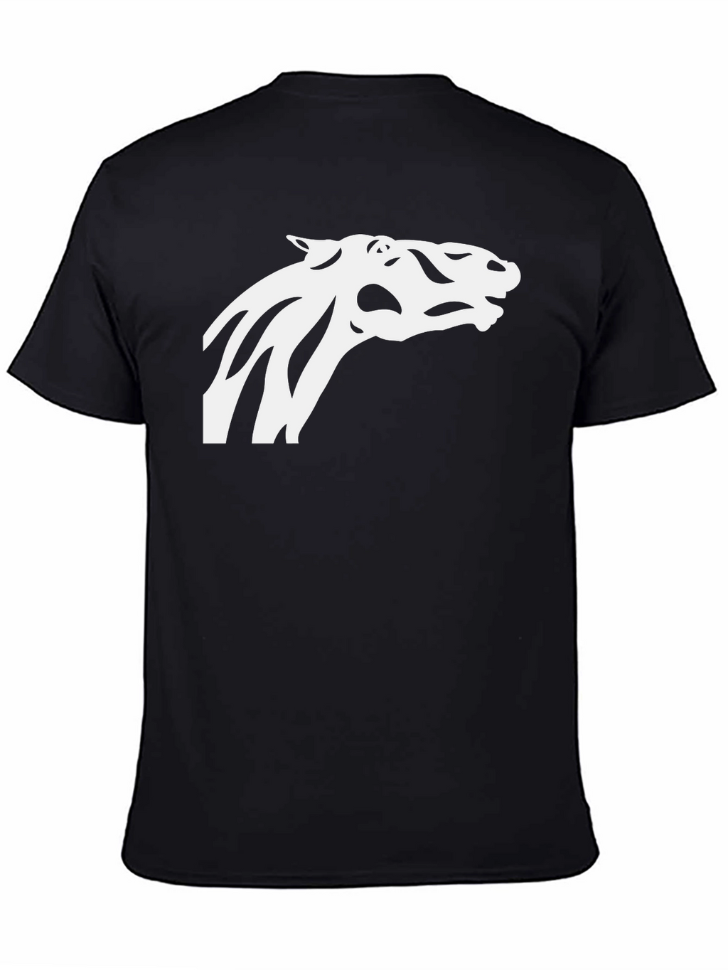 Cool Horse Silhouette Tee - Black Cotton Blend