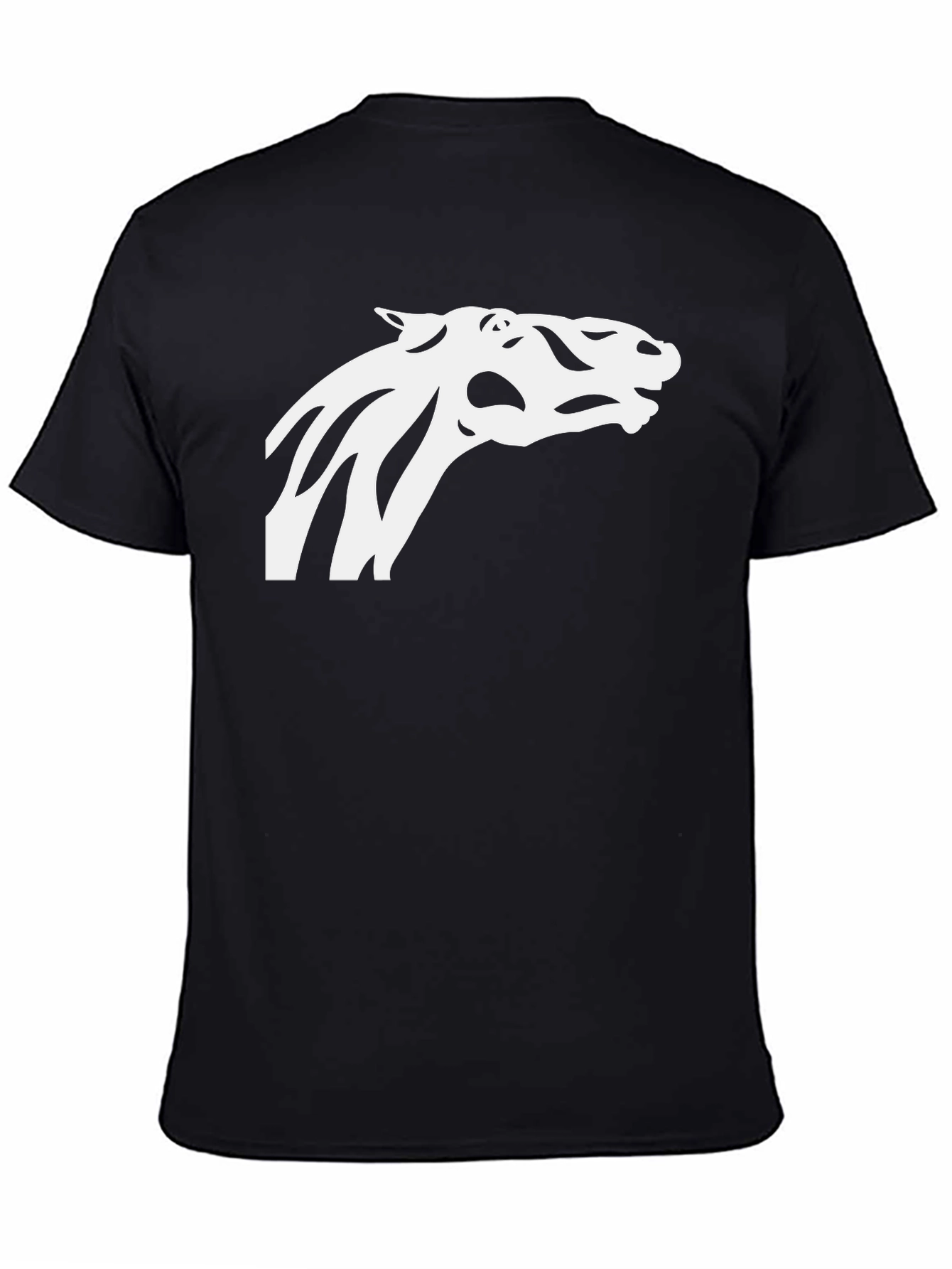 Cool Horse Silhouette Tee - Black Cotton Blend