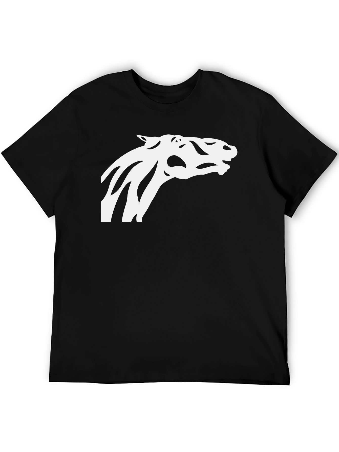Cool Horse Silhouette Tee - Black Cotton Blend
