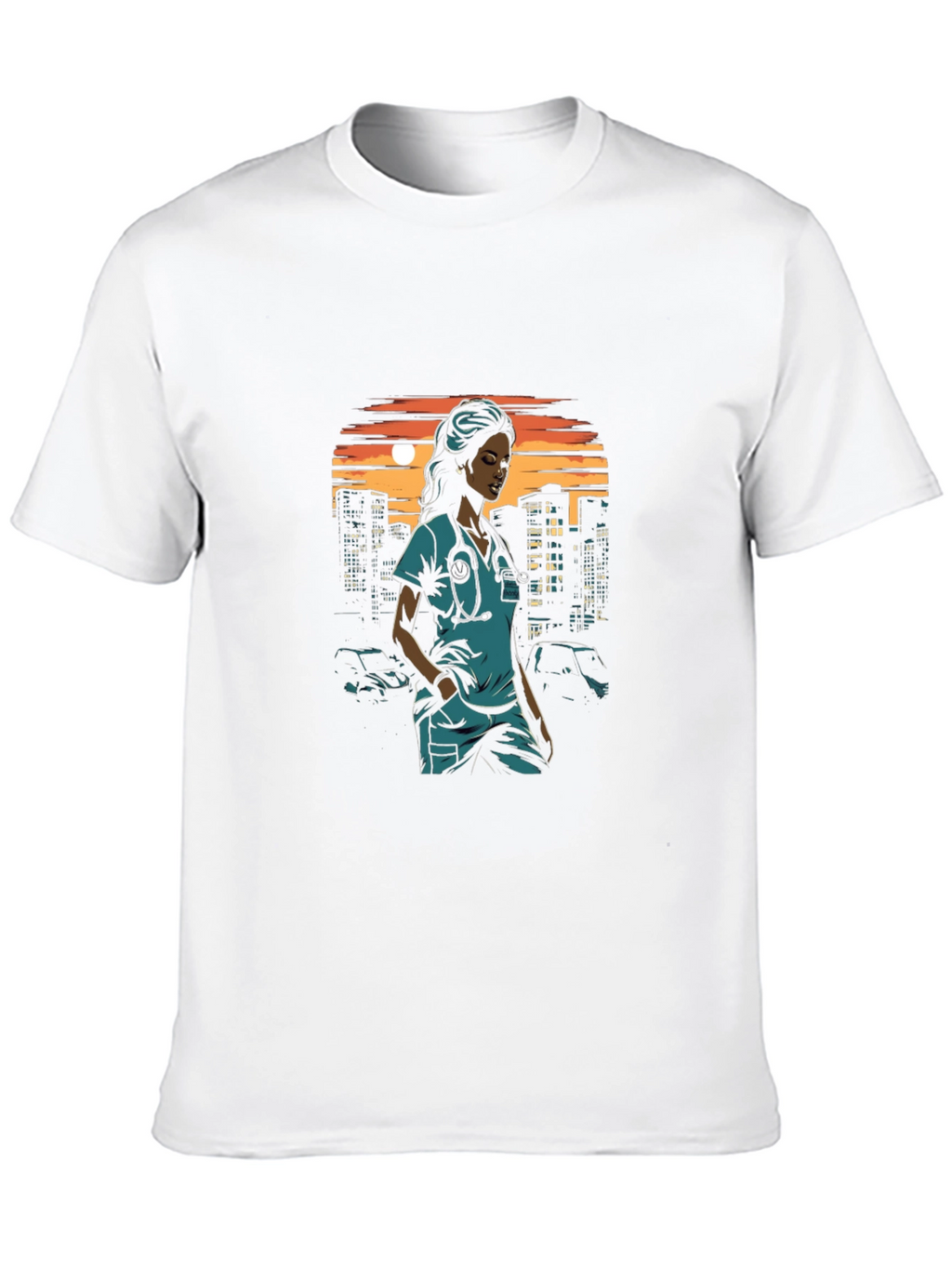 Nurse Cityscape Graphic Tee - Black