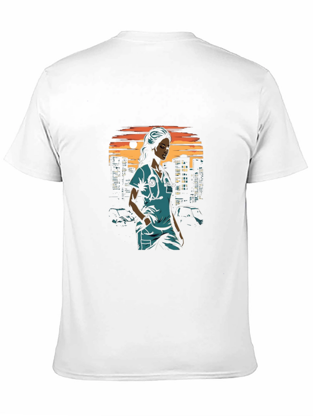 Nurse Cityscape Graphic Tee - Black