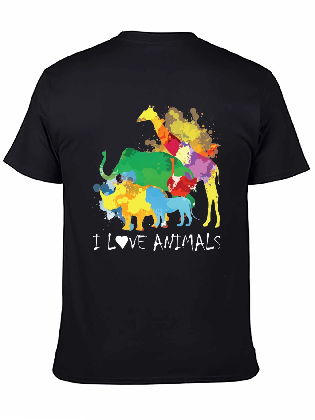 I Love Animals T-Shirt Colorful Graphic Tee