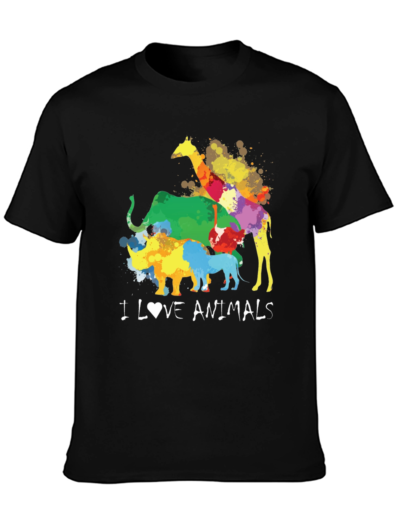 I Love Animals T-Shirt Colorful Graphic Tee