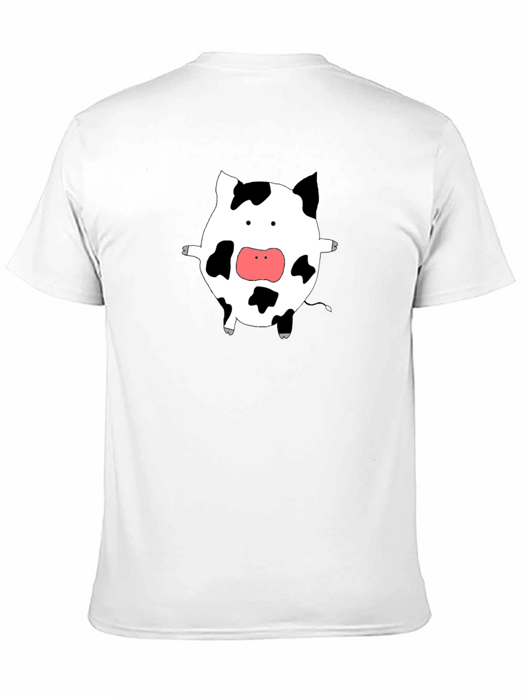 Cute Cow Graphic Tee - Black Cotton T-Shirt