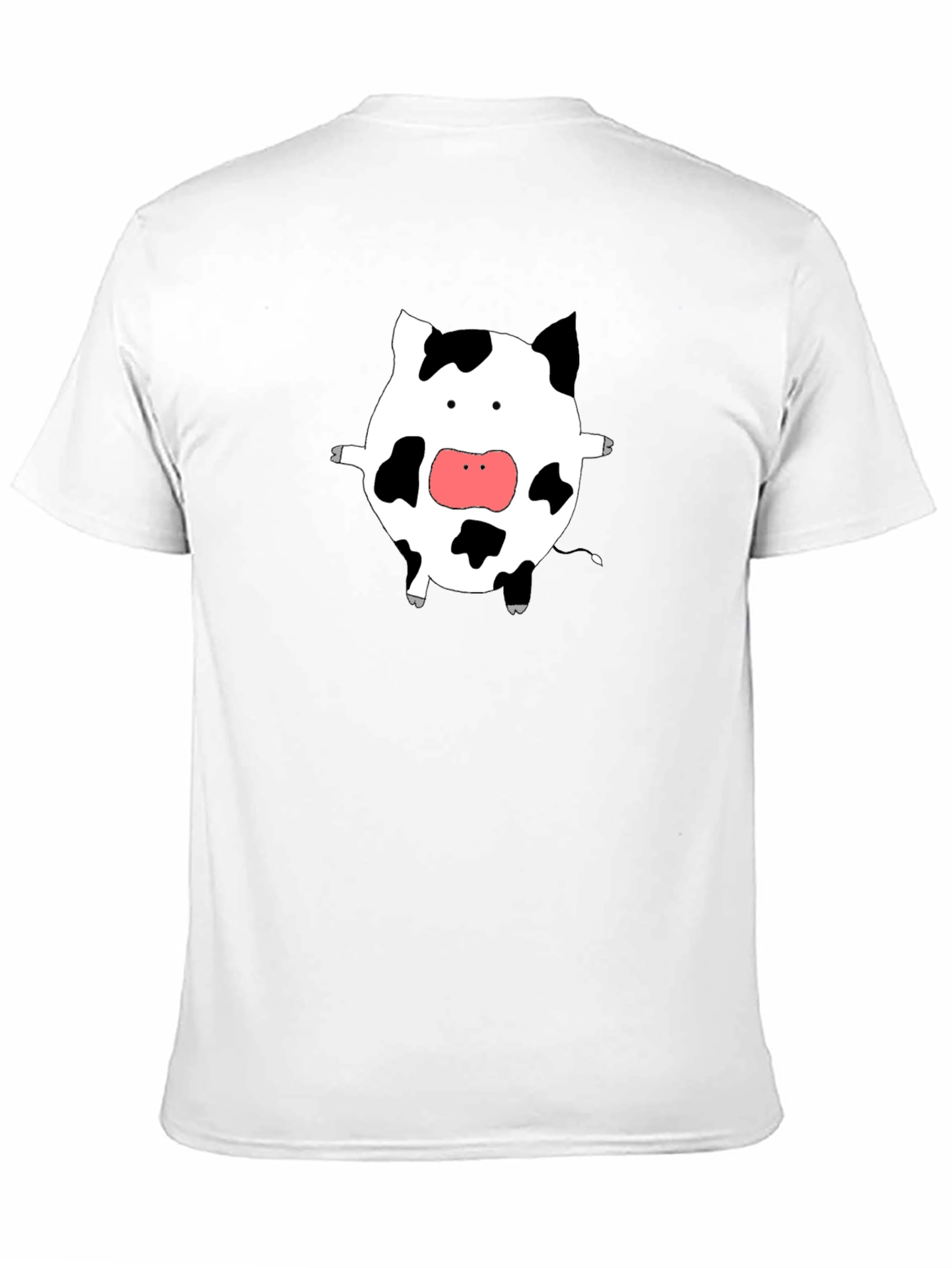Cute Cow Graphic Tee - Black Cotton T-Shirt