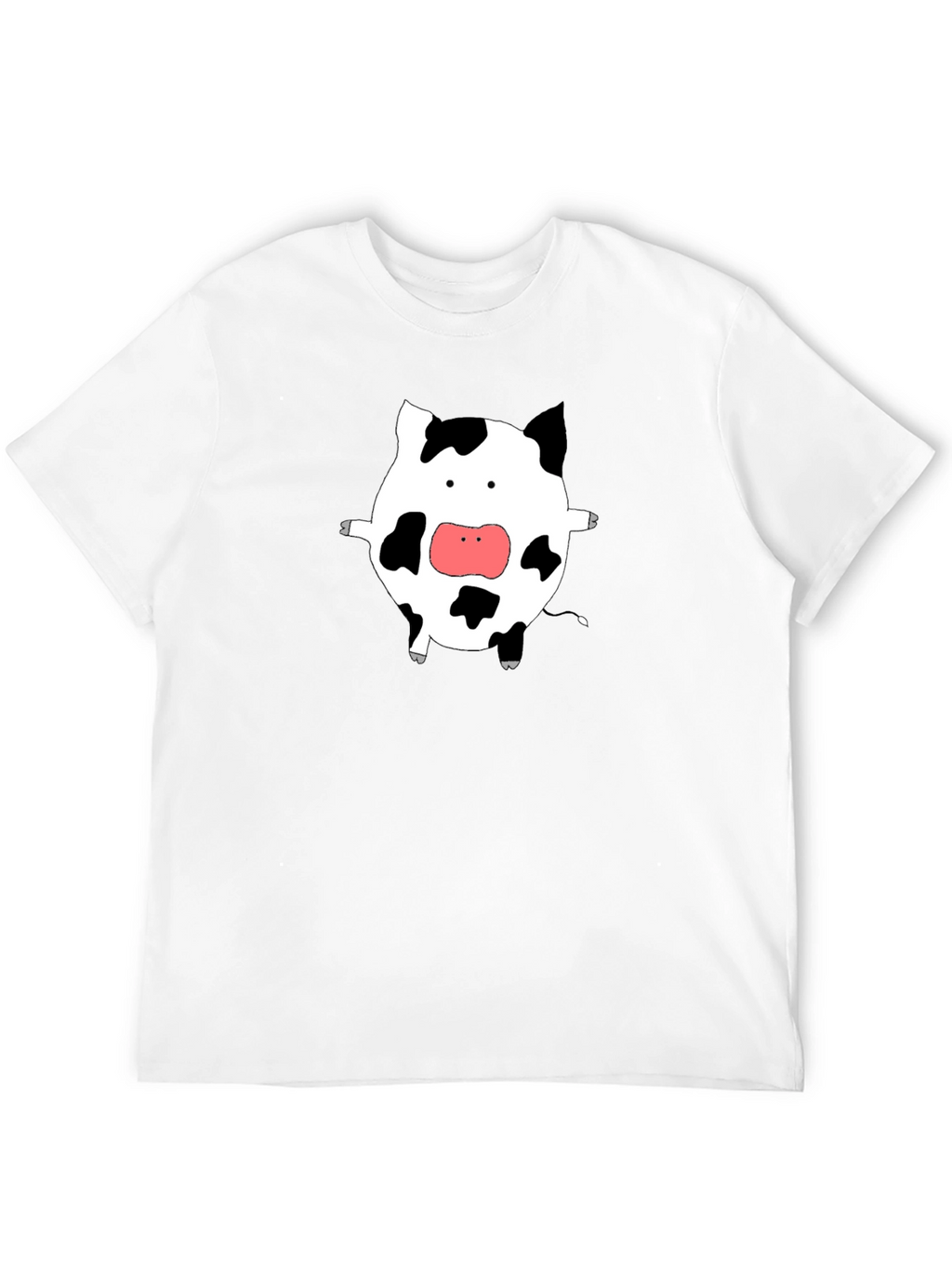 Cute Cow Graphic Tee - Black Cotton T-Shirt