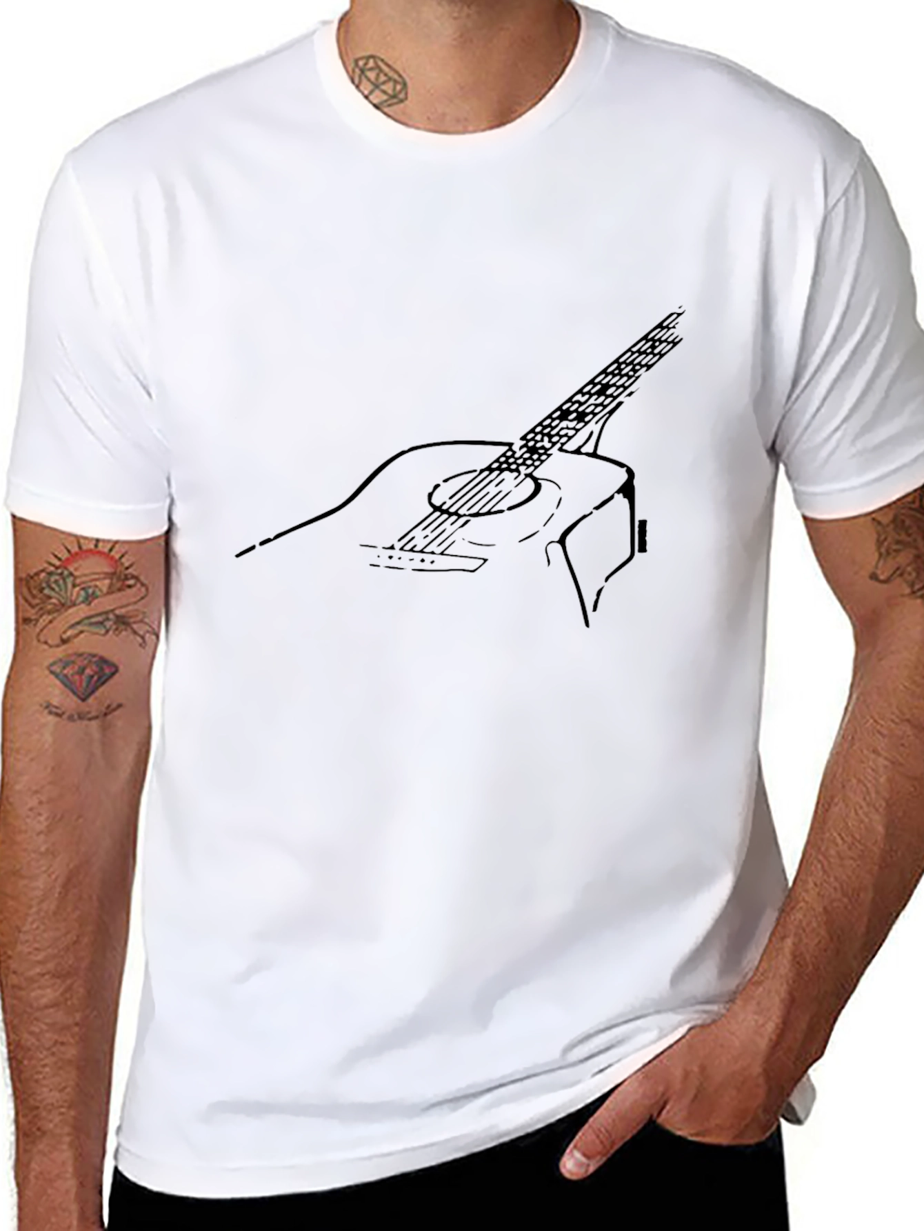 Guitar Player Graphic Tee - Classic Black