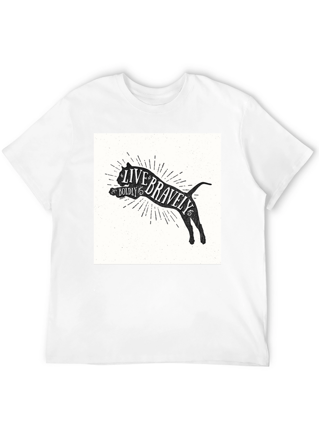 Live Bravely Graphic Tee - Black Crew Neck