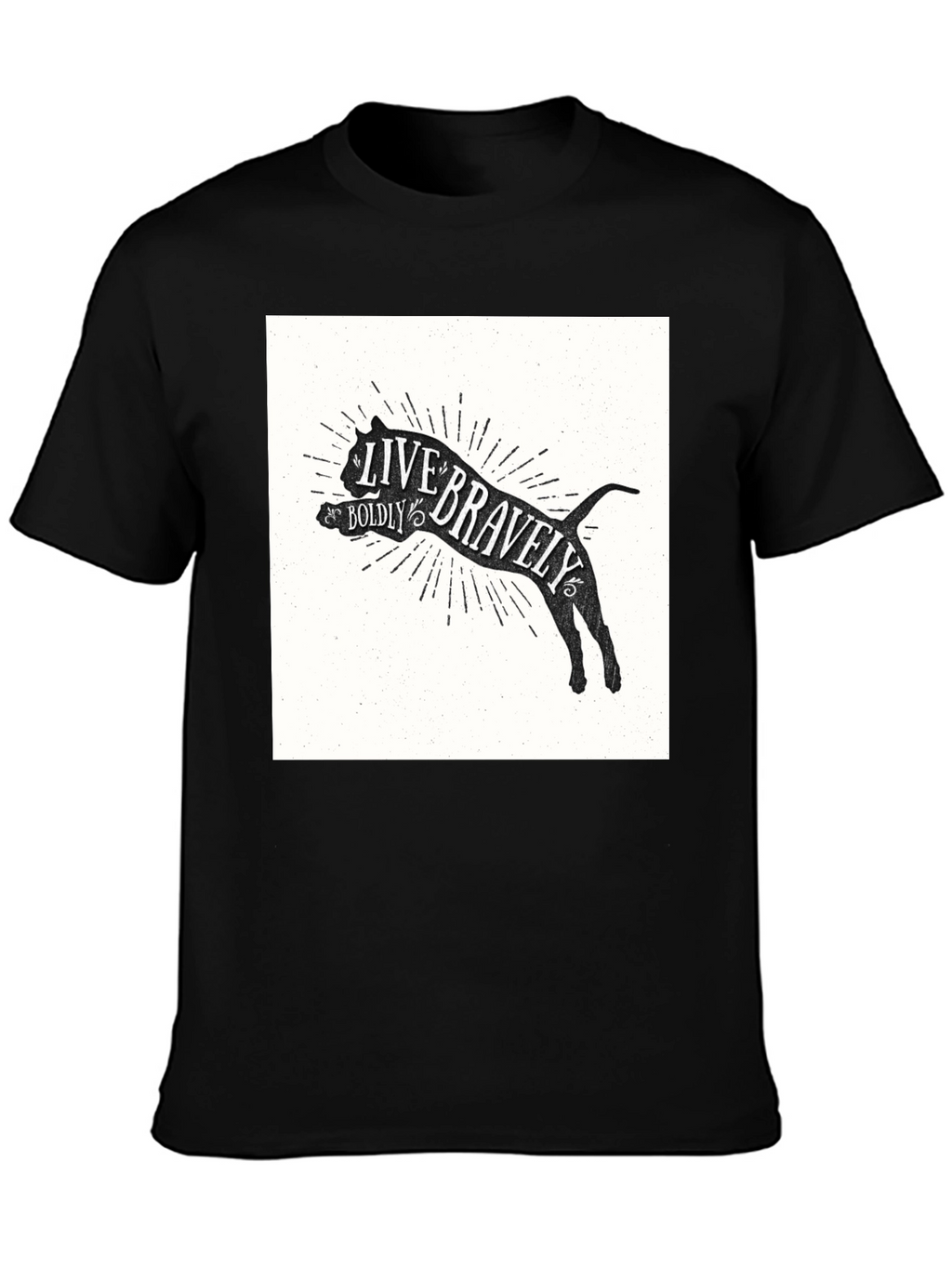 Live Bravely Graphic Tee - Black Crew Neck