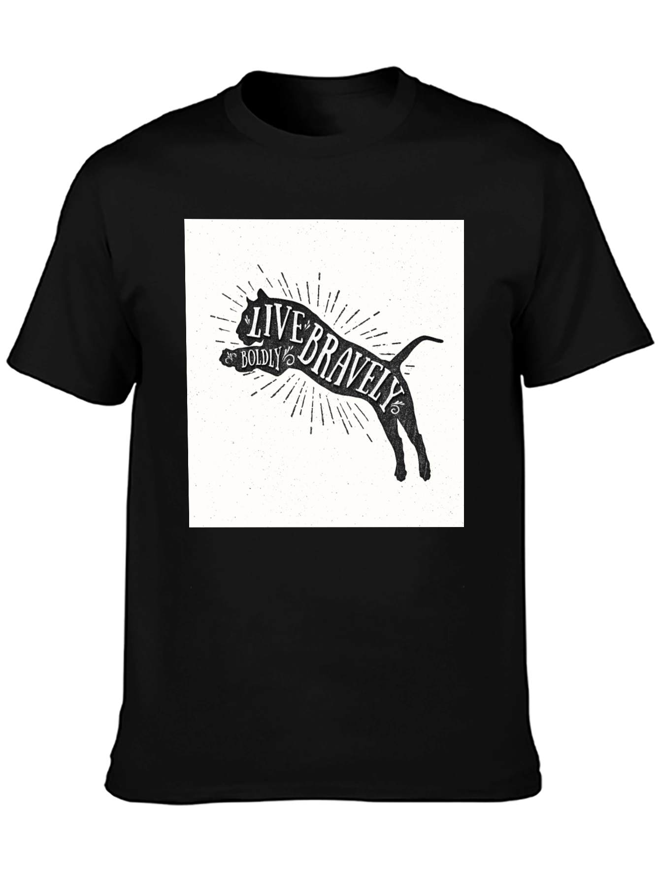 Live Bravely Graphic Tee - Black Crew Neck