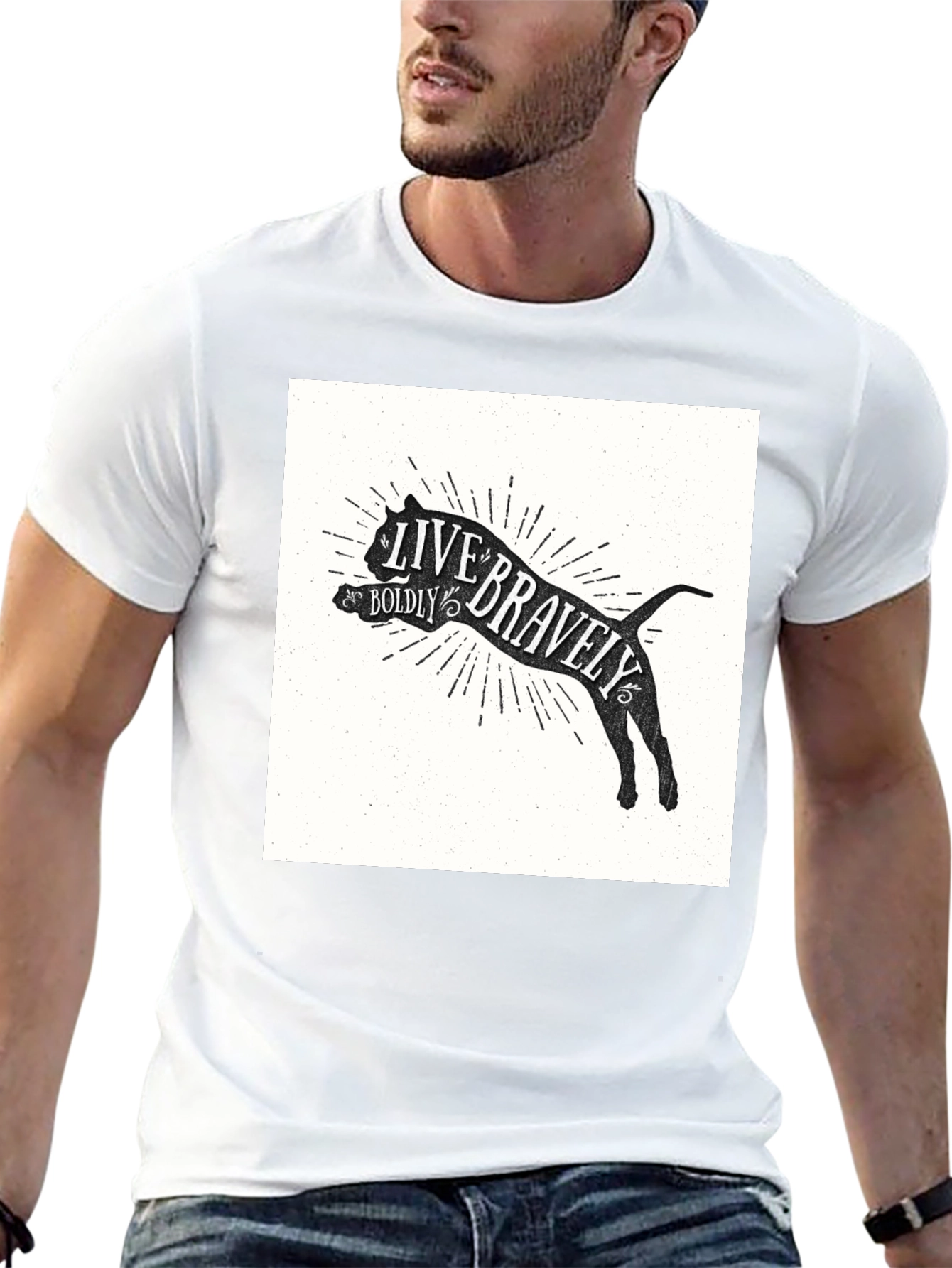 Live Bravely Graphic Tee - Black Crew Neck