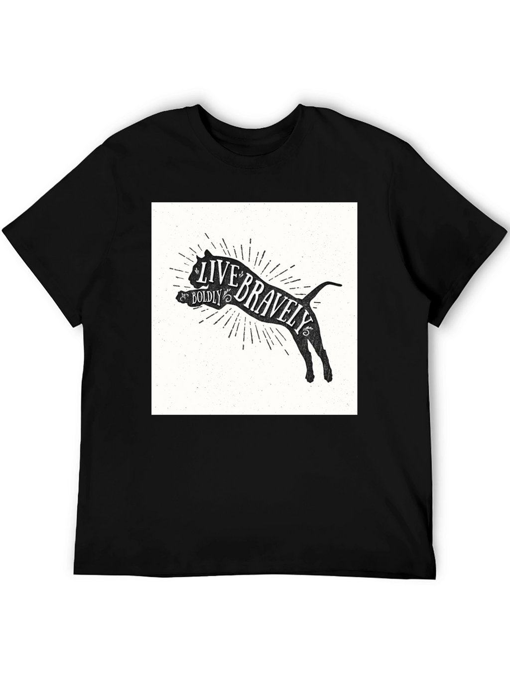 Live Bravely Graphic Tee - Black Crew Neck