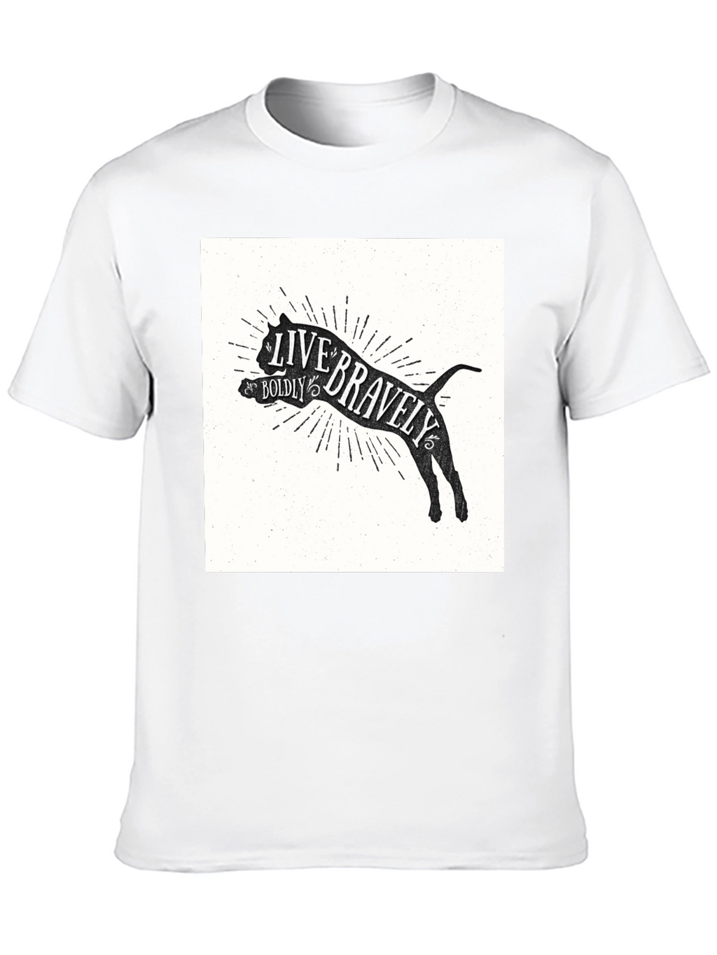Live Bravely Graphic Tee - Black Crew Neck