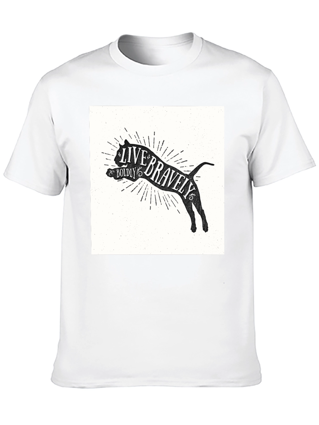 Live Bravely Graphic Tee - Black Crew Neck