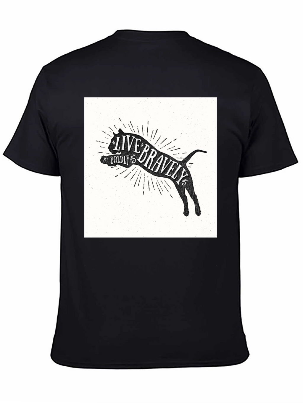 Live Bravely Graphic Tee - Black Crew Neck