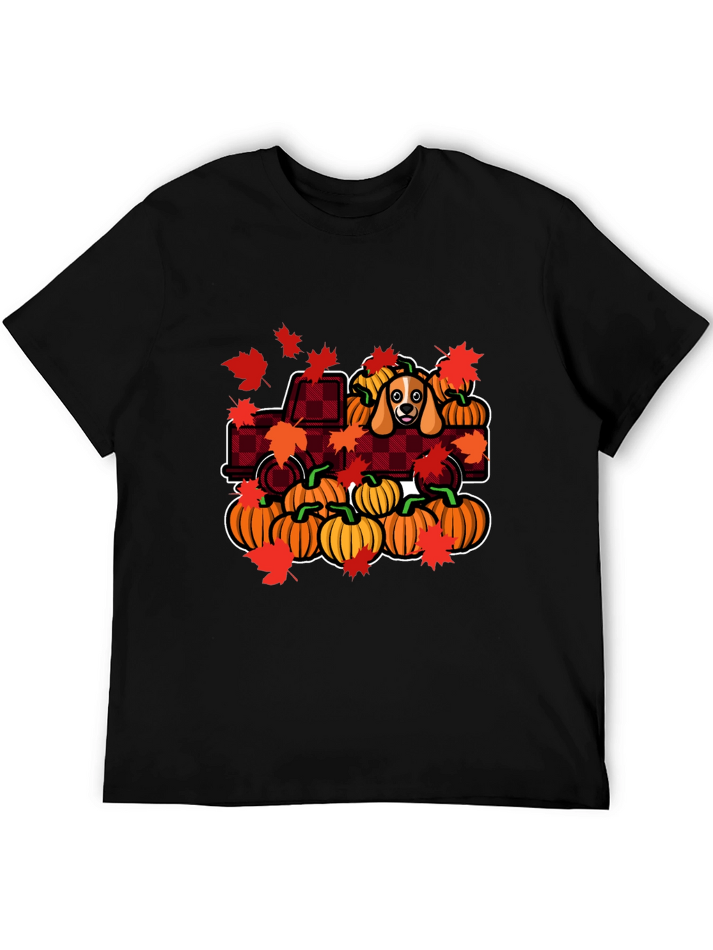 Autumn Dog Pumpkin Truck T-Shirt