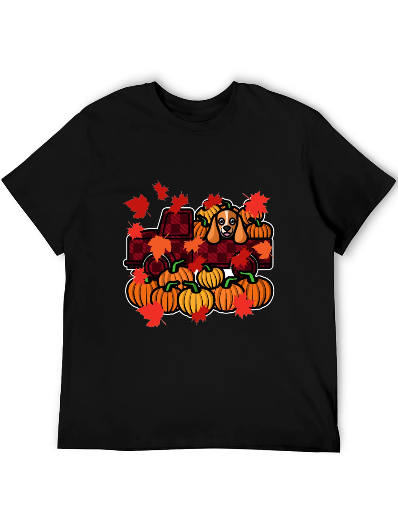 Autumn Dog Pumpkin Truck T-Shirt