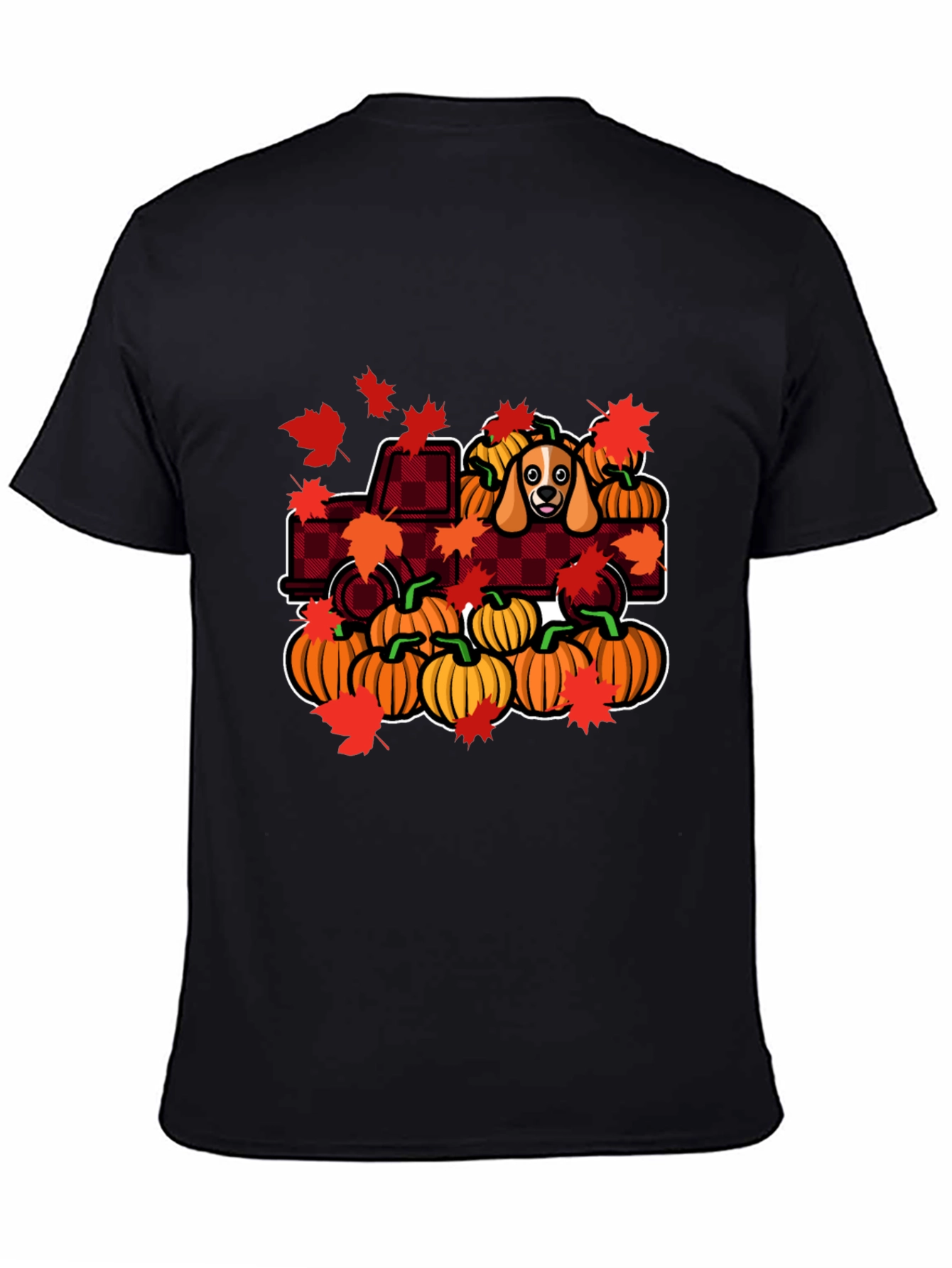 Autumn Dog Pumpkin Truck T-Shirt
