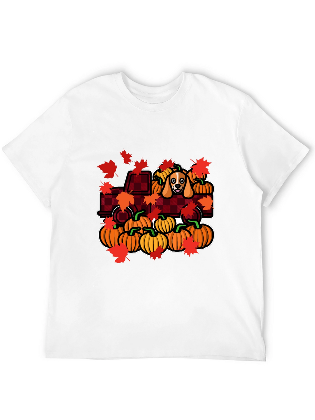 Autumn Dog Pumpkin Truck T-Shirt